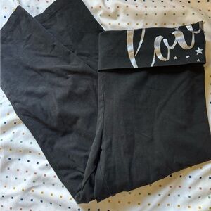 Black Capri leggings with Silver Accents